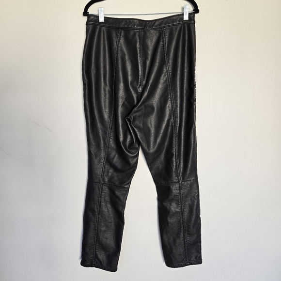 Free People Kaelin Moto Vegan Leather Pants Women's 12 Cyberpunk Goth Rave Edgy - Picture 6 of 13